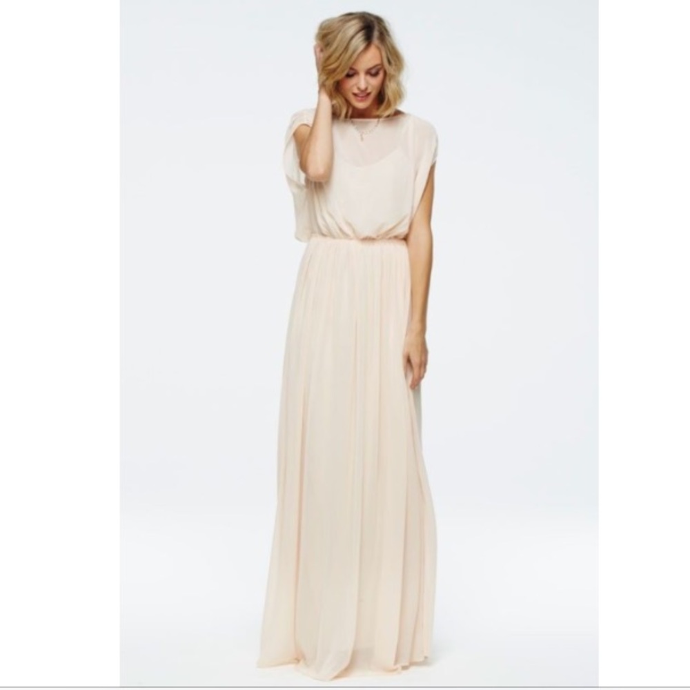 Paper Crown Del Mar Chiffon Blush Dress